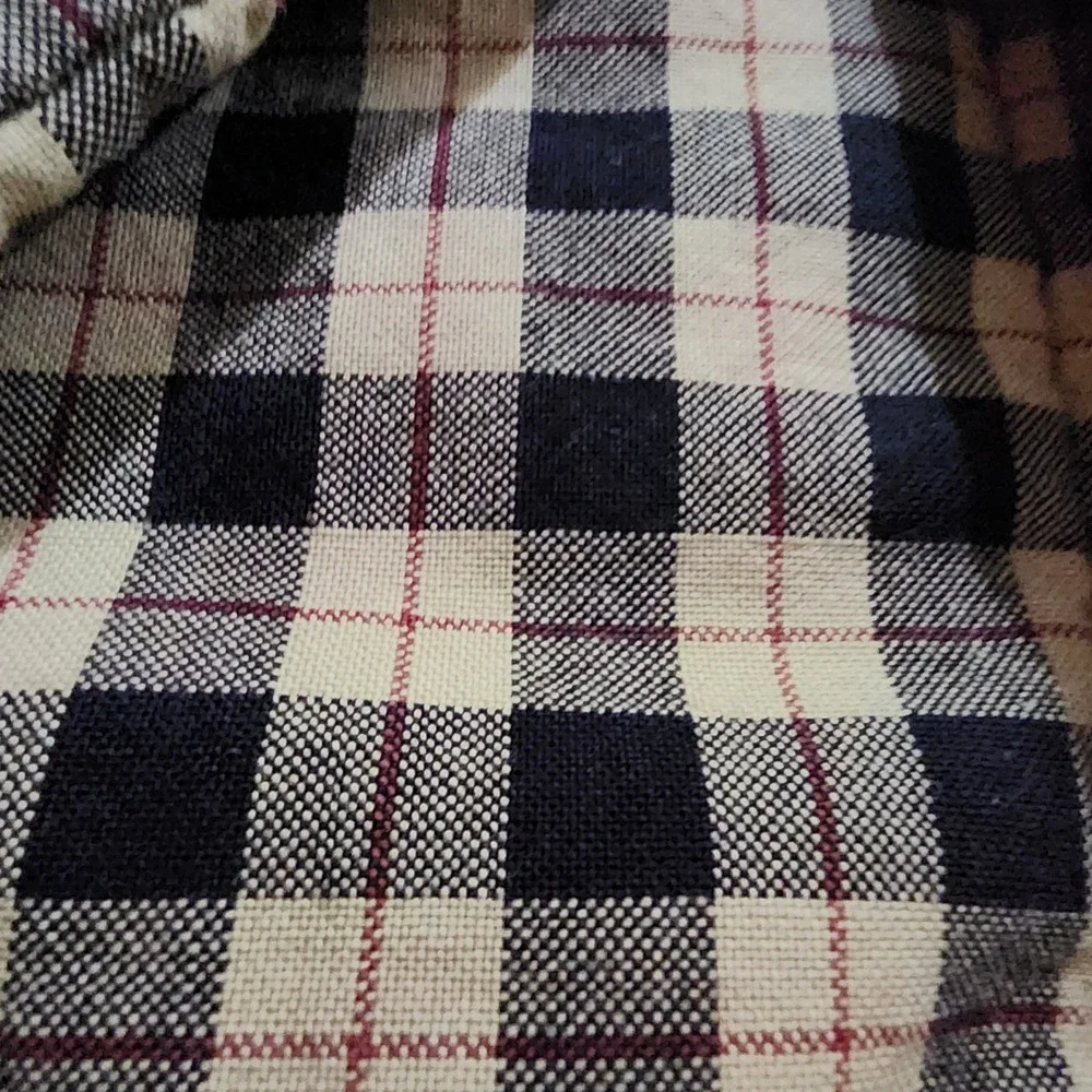 Reversible Navy Buffalo Check Pinstripe Quilted Blanket comforter 92x64